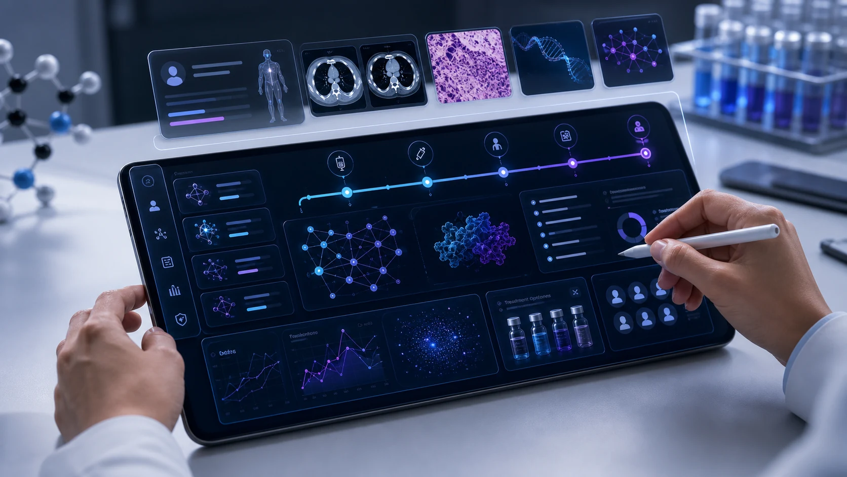 AI-assisted oncology case analysis workspace
