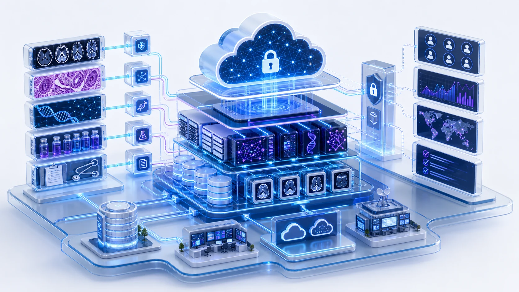Secure cloud-ready oncology intelligence architecture